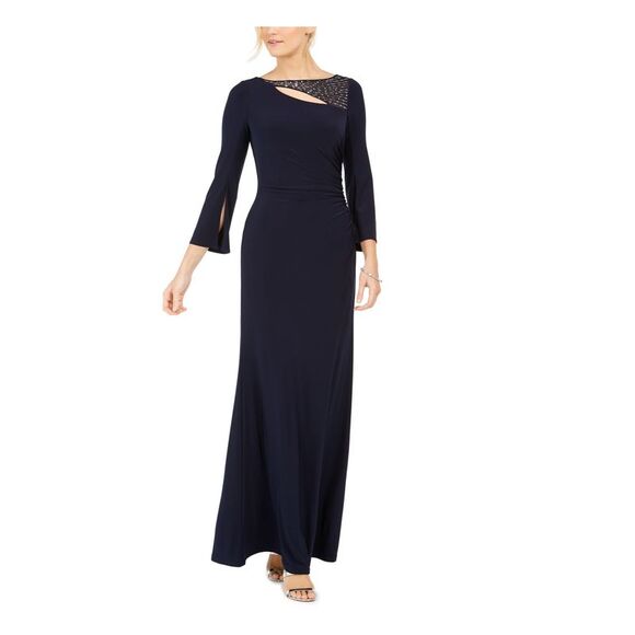 VINCE CAMUTO Dresses & Skirts - VINCE CAMUTO Womens Bell Sleeve Boat Neck Full-Length Evening Sheath Dress